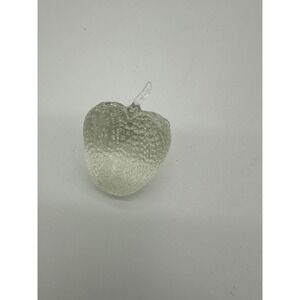 Glass Strawberry Figurine Art Glass Fruit Decor Clear Small paperweight